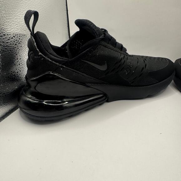Nike Air Max 270 Triple Black Women’s 6.5 Running Sneakers - Picture 7 of 10